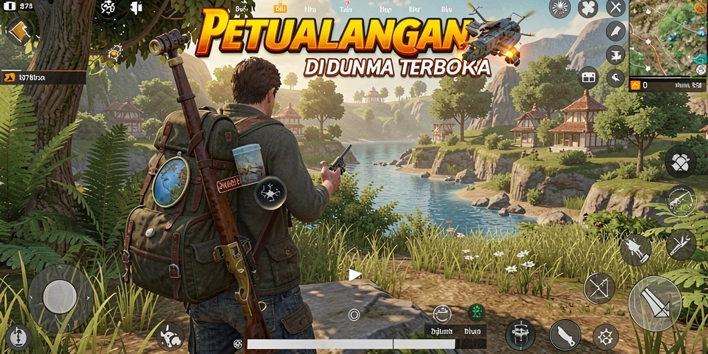 Tampilan gameplay mendebarkan di dunia terbuka 8768 yang luas.