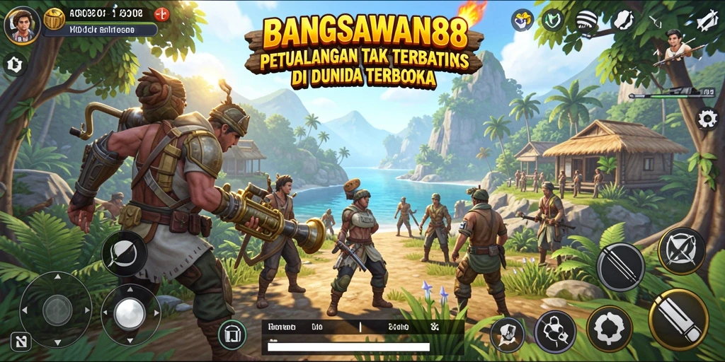 Tampilan utama gameplay Open World BANGSAWAN88 yang menakjubkan.