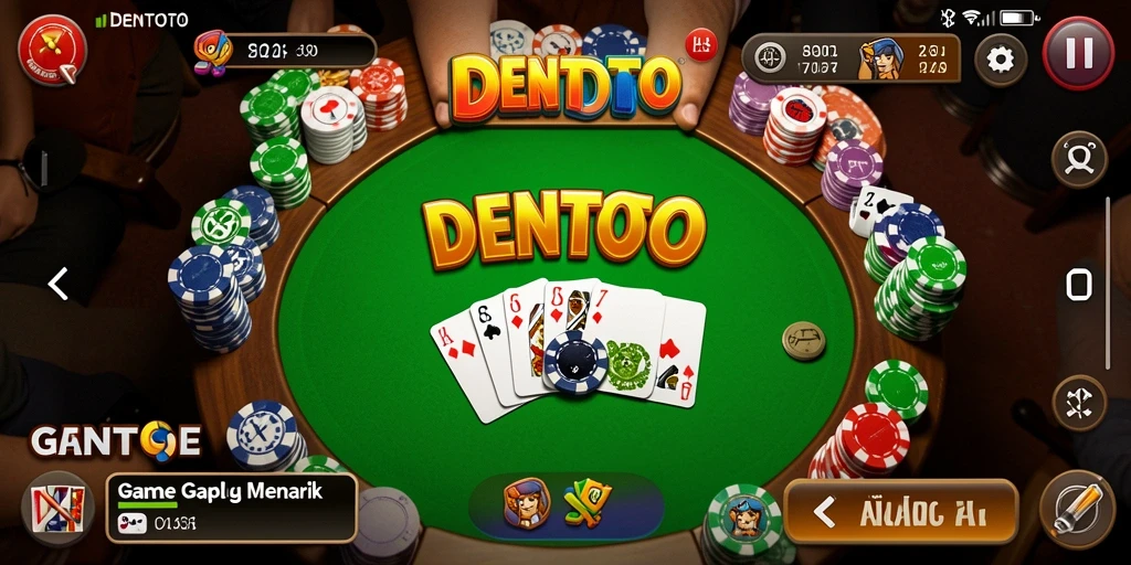 Screenshot DENTOTO menampilkan gameplay Gaple yang menarik.