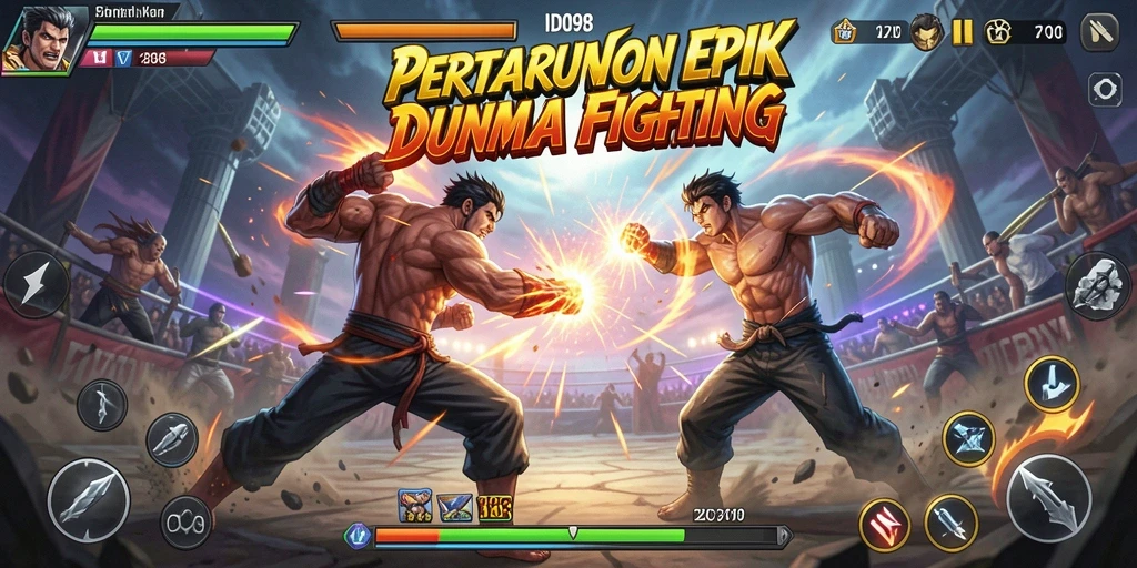 Gameplay menarik dalam pertarungan fighting yang intens.