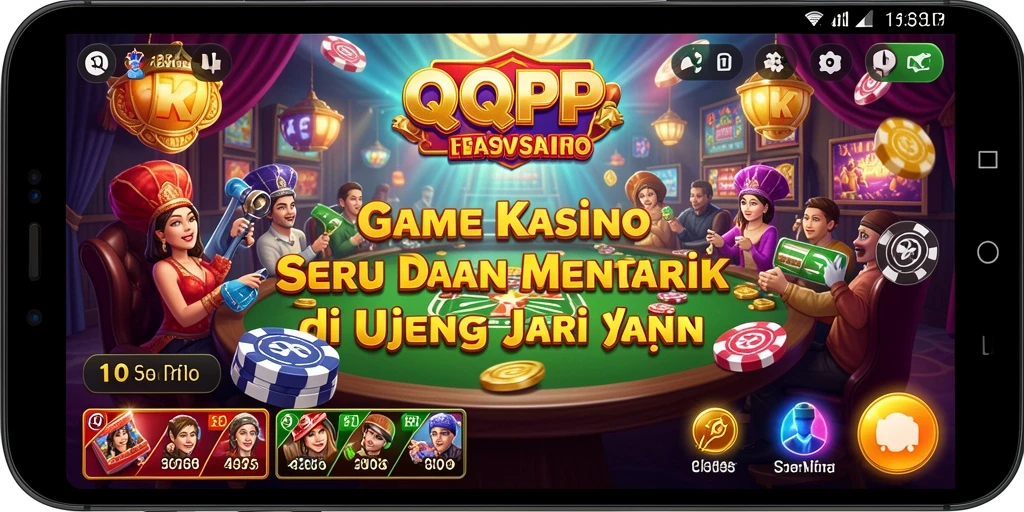 Screenshot QQRP yang menunjukkan gameplay kasino yang mendebarkan.