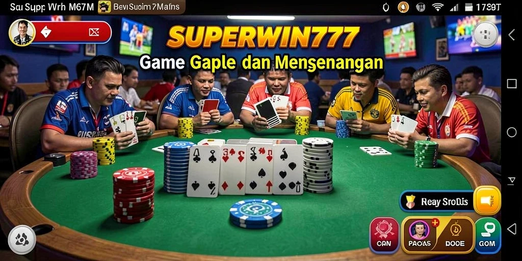 Tampilan gameplay SERU dalam SUPERWIN777 yang menyuguhkan game Gaple menarik.