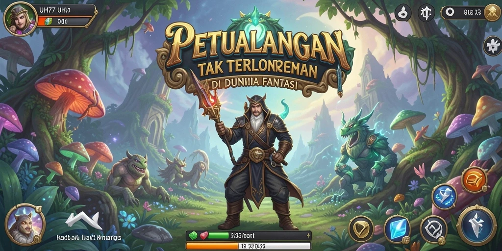 Tampilan gameplay UH77 yang penuh aksi dan petualangan seru.
