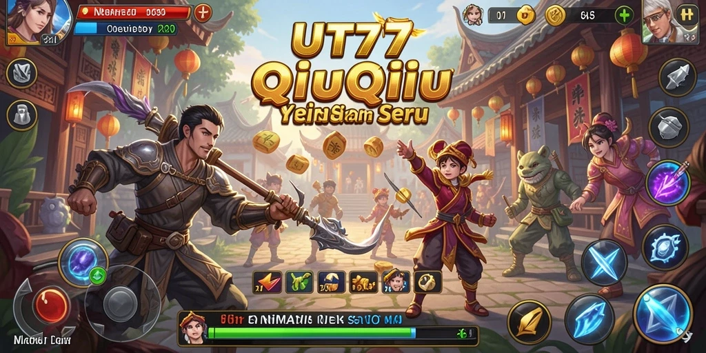 Tangkapan layar UT77 menunjukkan aksi seru bermain QiuQiu.